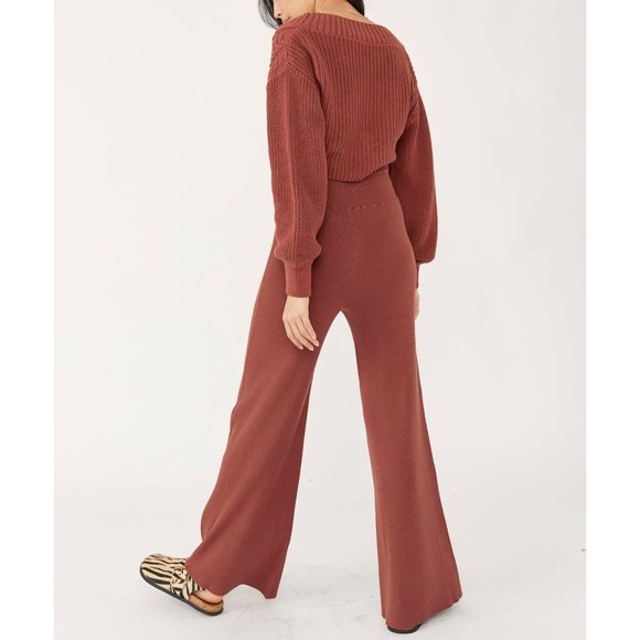🎉LAST CHANCE🎉 NWT Free People Emilie Sweater Set / Cherry Cola - Picture 3 of 9